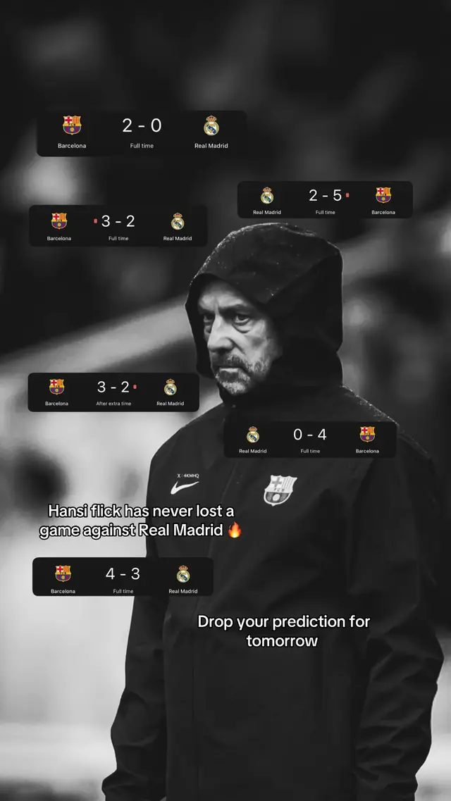 such a clean record against vadrid🔥 #hansiflick #barcelona #ElClasico #footballtiktok #fyppppppppppppppppppppppp 