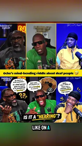 Ocho’s “brain-teasing” riddle about deaf people 🤣 #nightcap #OchoCinco #fyp #sharnonsharpe #fyp 