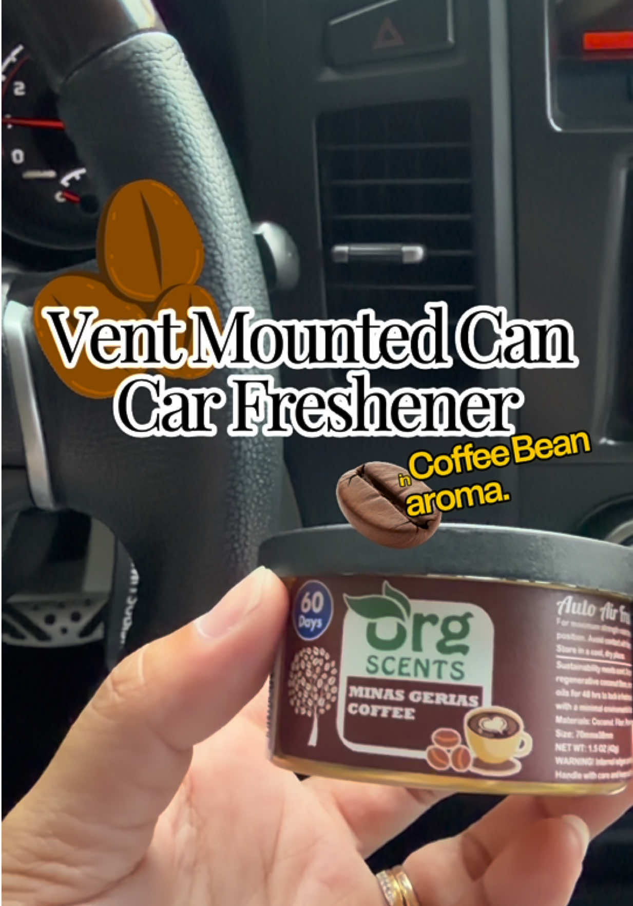 Turn your daily drive into your favorite local coffee shop ☕️🚘 #carfreshener #carmusthave #coffeescentcarfreshener #coffeescent #caressentials 