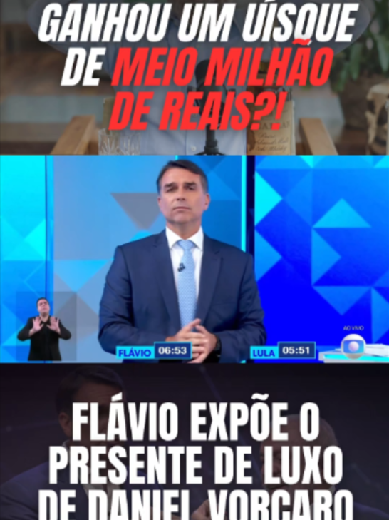 Flávio expõe o presente de luxo de Daniel Vorcaro e enquadra lula no debate realizado nos estúdios da TV Globo. #flaviobolsonaro #lula #debate #globo