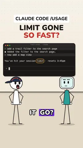 Claude Code limit gone fast? Type /usage on Pro, Max, Team or Enterprise to see what counts against it. #claudecode #aitips #botandbothered