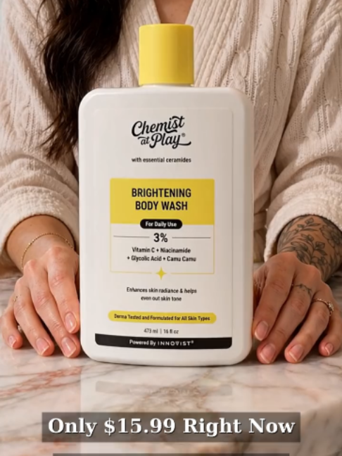 That fresh, radiant look starts in the shower ✨ Chemist at Play Brightening Body Wash for radiance and an even-looking tone — $15.99, linked in the cart! #BrighteningBodyWash #ChemistAtPlay #BodyWash #RadiantSkin #SkincareRoutine