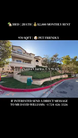 🏡 3 Bedroom | 2 Bathroom Home for Rent in Santa Clarita, CA 91321! 🏡 Looking for a comfortable place to call home? Your next home could be waiting for you in Santa Clarita, California 91321! 🏠✨ This beautiful 3-bedroom, 2-bathroom rental home offers a welcoming space with plenty of room to relax, unwind, and enjoy everyday living. Whether you’re looking for a home for yourself, your family, or simply need more space, this could be the perfect opportunity for you. ✨ Property Highlights: 🛏️ 3 Spacious Bedrooms 🛁 2 Full Bathrooms 📍 Location: Santa Clarita, CA 91321 🏡 Comfortable living space 👨‍👩‍👧‍👦 Ideal for families or anyone seeking extra room Don’t miss the opportunity to find your next home! If you’re interested or would like more information about this rental property, send a direct message to Mr. Williams using the contact details below. 👇 📱 Text: +1 724-426-3326 💬 WhatsApp: +1 (720) 404-4750 📩 Reach out today to learn more and discuss the next steps! #SantaClarita #DreamHome #california #FamilyHome #HomeSweetHome          