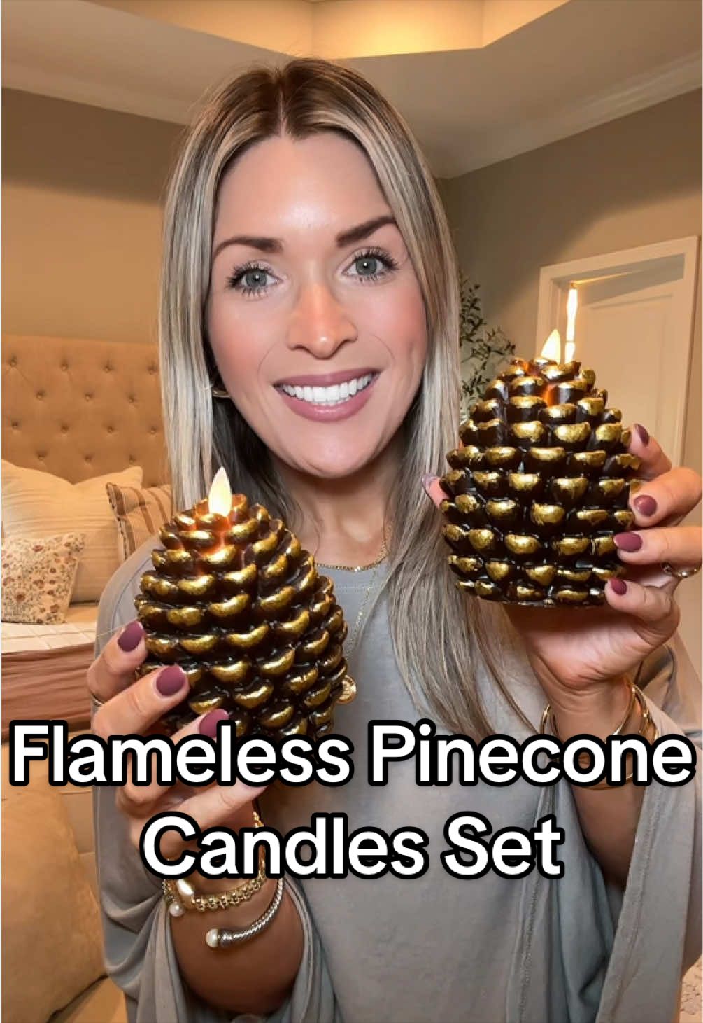 The perfect decoration for fall and winter! @Luxe Hide Empoewe  #FlamelessCandles #FallDecor #WinterDecor #HomeDecor #TikTokShopFallDealsForYou