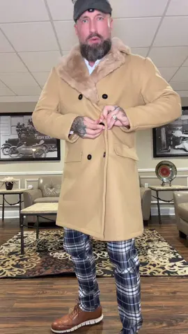 Old-school sophistication meets modern winter style. Double-breasted design, soft fleece-trimmed lapels, and a sharp tailored look. Available in multiple colors.  . #MensTrenchCoat #MensWinterFashion #DoubleBreastedCoat #TikTokShopBlackFriday #TikTokShopCyberMonday