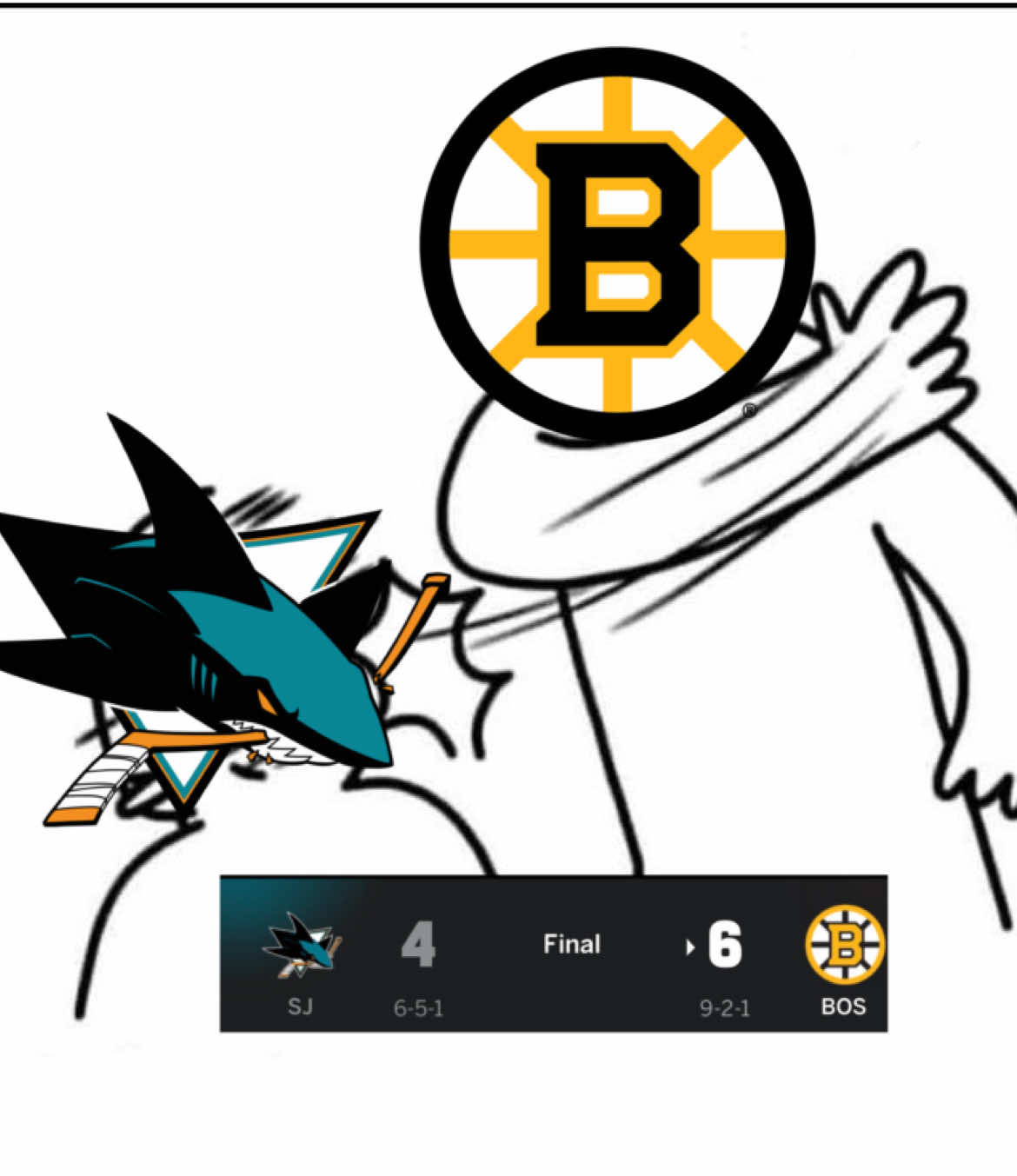 Boston Bruins beat Sharks 6-4 #NHL #NHLFaceOff #hockey #boston #foryoupage 