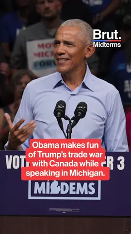 While campaigning for Michigan Democrats in Detroit Saturday, Obama spoke out against Trump's tariffs and his ongoing trade war with Canada. #Obama #Canada #Michigan #Midterms #Tariffs