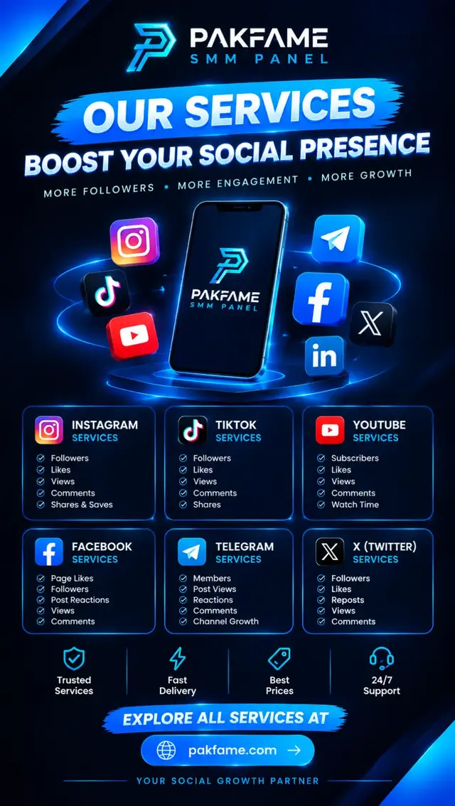🚀 Discover Pakfame SMM Panel! 💙 Looking for social media marketing services in one place? 👀 📸 Instagram Services 🎵 TikTok Services ▶️ YouTube Services 📘 Facebook Services ✈️ Telegram Services 💬 X (Twitter) Services ✨ Explore available services, compare prices, and choose what suits your needs! 🌐 Visit: https://pakfame.com 💙 Follow @pakfame for tutorials, updates & more! #pakfame  #smmpanel  #socialmediamarketing  #tiktokmarketing  #digitalmarketing 