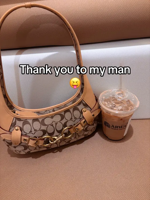 Also arwa date latte 🧑‍🍳💋 #fyp #coachpurse #arwa #birthdaypresent #fall 