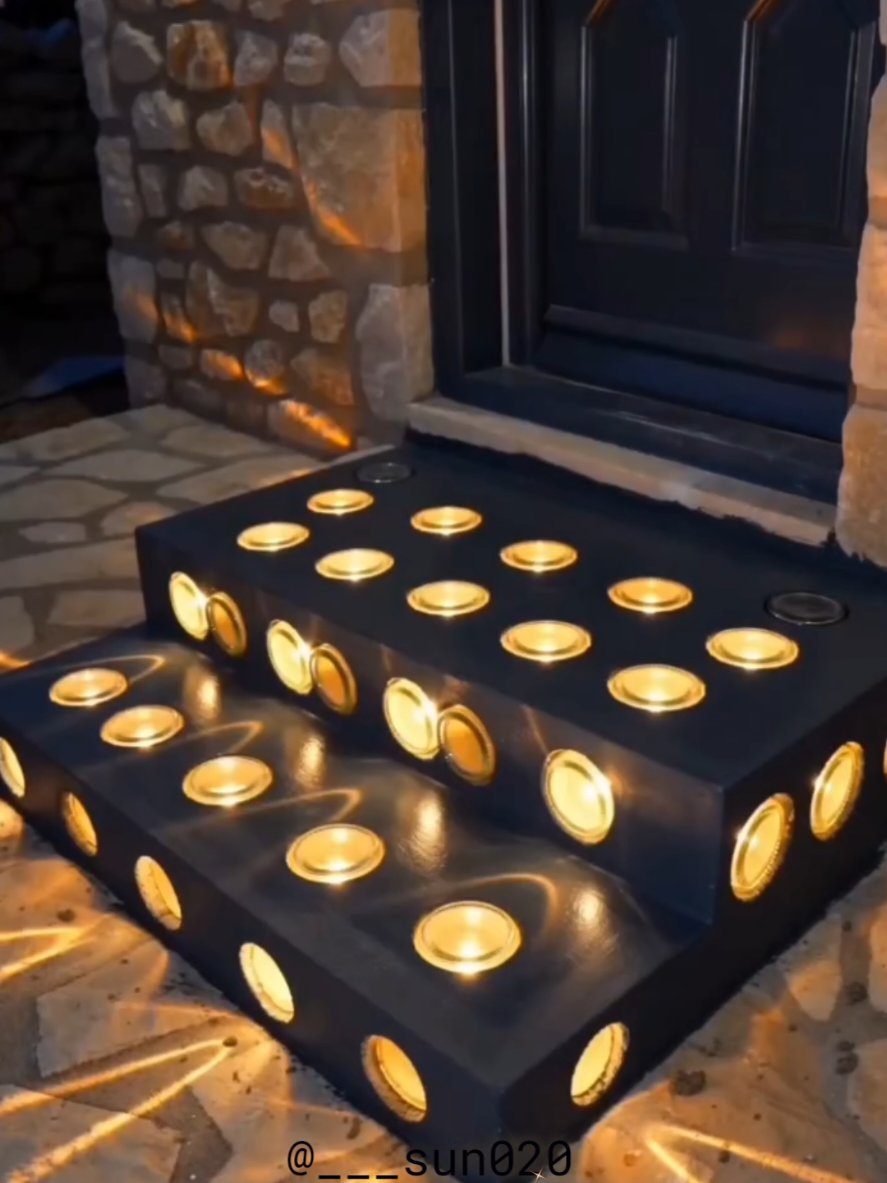 Glass Bottles + Epoxy = Stunning Luxury Garden Steps! #EpoxyResin #DIYProjects #GardenDesign #OutdoorDecor #ConcreteDesign     