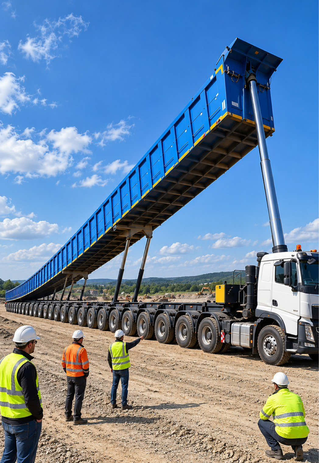 The World's Longest Dump Truck Raises Its Giant Bed! 😱🚛 #MegaMachines #HeavyEquipment #DumpTruck #ConstructionLife #AIWOWAI 