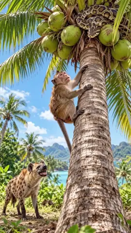 🐒🥥 **All he wanted was a coconut… but the python and hyena got a surprise instead!** 😂🐍🤣 🐒🥥 ลิงแค่อยากกินมะพร้าว แต่ดันเจองูเหลือม! 🐍 งานนี้ไฮยีน่าซวยไม่รู้เรื่อง อยู่ดี ๆ ก็รับเคราะห์เต็ม ๆ 🤣💥 #FunnyAnimals #MonkeyComedy #WildlifeComedy #TalokAgain  #ตลกอีกแล้ว 