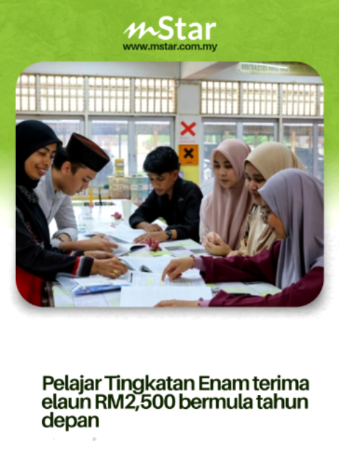 Pelajar Tingkatan Enam terima elaun RM2,500 bermula tahun depan #beritatiktok #mStar #tingkatan6