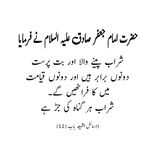 حضرت امام جعفر صادق علیہ السلام نے فرمایا شراب پینے والا اور بت پرست دونوں برابر ہیں اور دونوں قیامت میں کا فراٹھیں گے۔ شراب ہر گناہ کی جڑ ہے (وسائل الشیعہ باب (12) #amal #wazaif #fyp #viralvideo #islamic_video 