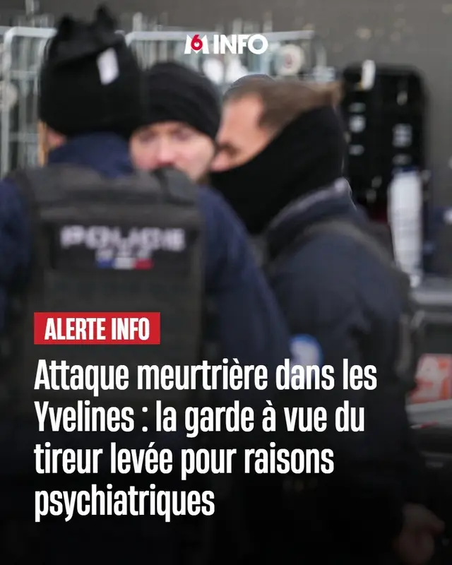La garde a vue de Kévin T., suspect de l'attaque raciste dans les Yvelines, a été levée pour des raisons psychiatriques. Le Parquet national antiterroriste précise qu'il a été transféré à l'infirmerie psychiatrique et que 