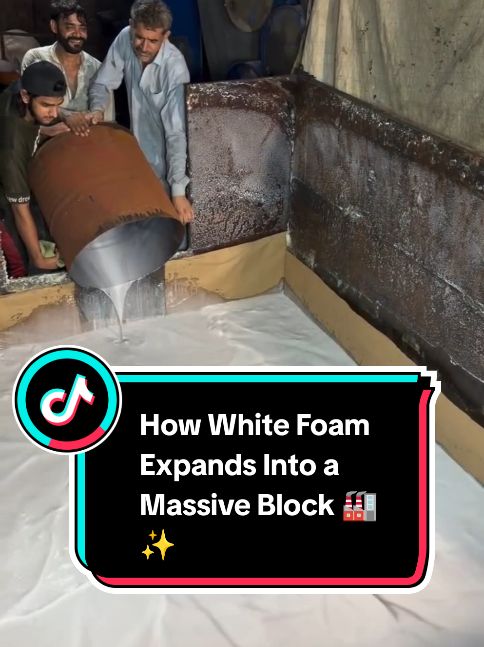 How White Foam Expands Into a Massive Block 🏭✨ Hashtags: #FactoryProcess #FoamManufacturing #SatisfyingVideo #production #creatorsearchinsights 
