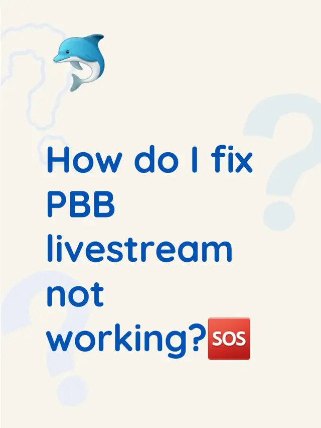 How do I fix PBB livestream not working?🆘
