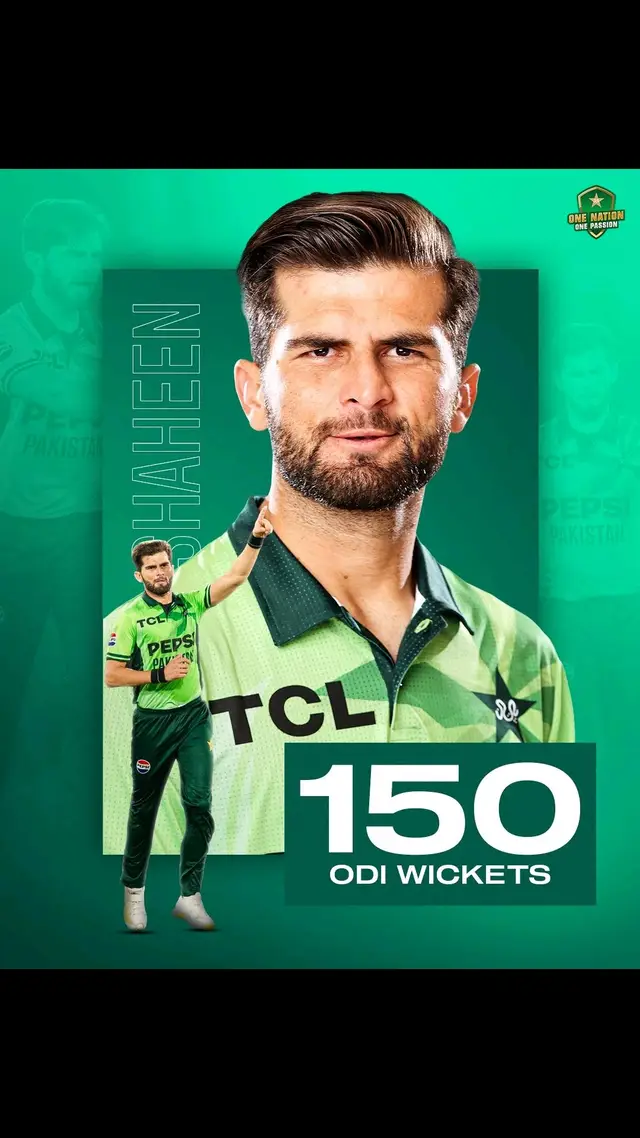 *Fastest Pakistan pacer to 150 ODI wickets! 🚨* *_Shaheen Shah Afridi gets to the milestone in his 80th match 🔥_*#viral #pakistancricket ##viralvideoreels #triseries 