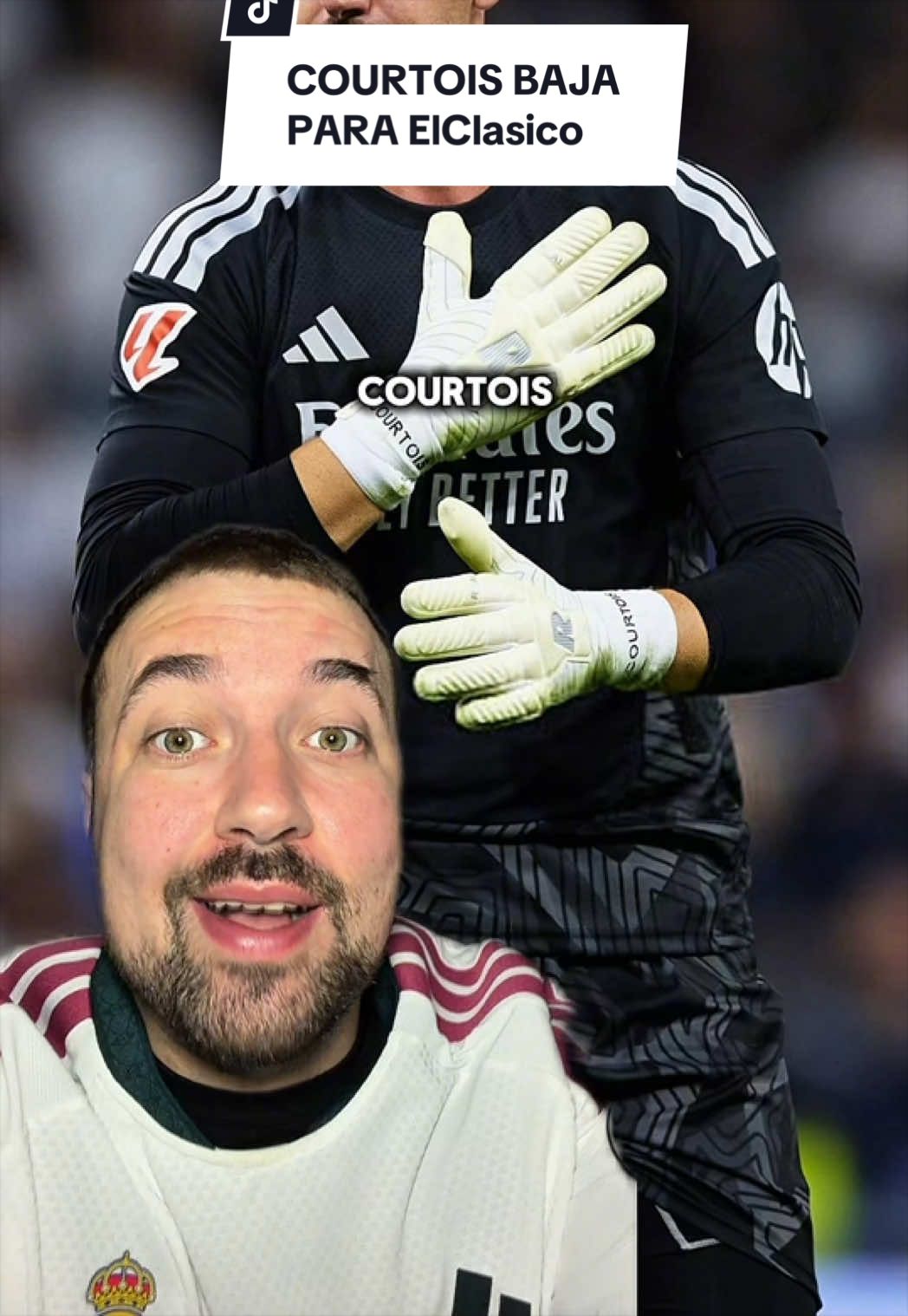 Courtois baja para ElClasico.  #DeportesEnTikTok #realmadrid #barça #courtois #ElClasico 