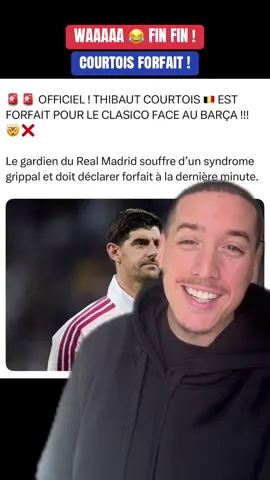Courtois forfait face au Barça 😱🤣 #real #footballtiktok #pourtoi