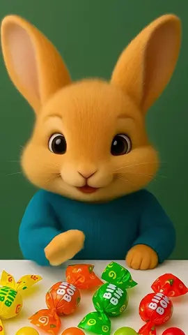 One Candy, Endless Happiness 🐰🍬❤️ #funny #cute