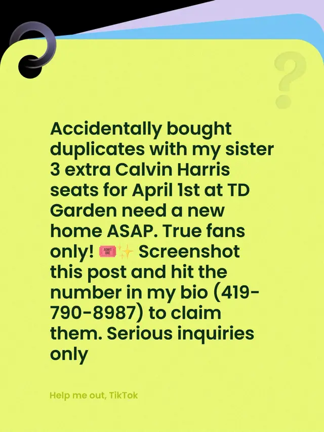 Send me a text on my phone number if you’re interested. 419-790-8987 #CalvinHarris #TDGarden #ConcertTickets #TicketResale #BostonMusic  