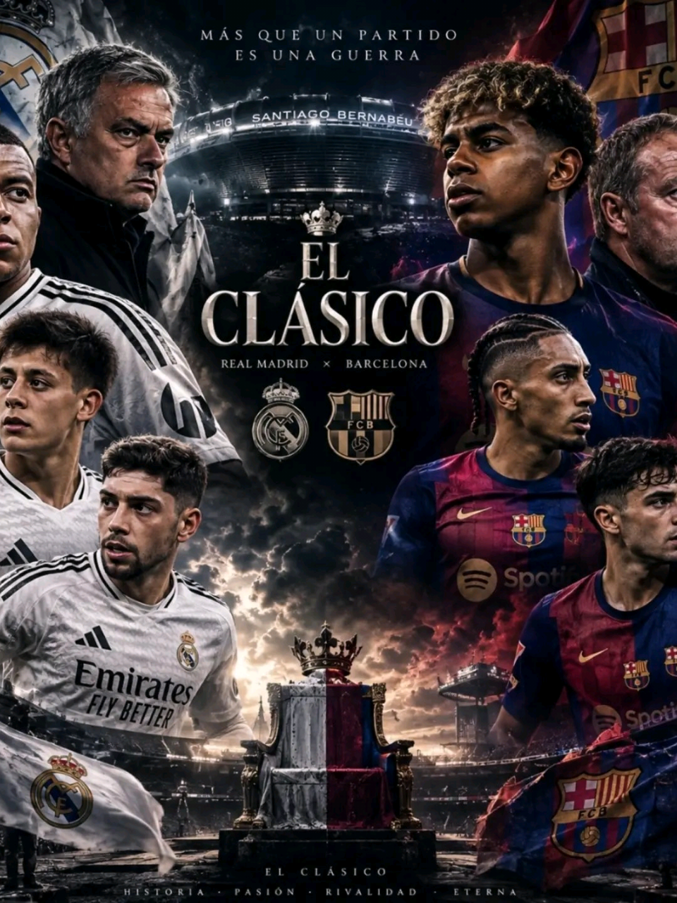 El CLASICO  Day..!🥵📈 Who will Win..?  Drop Your Comments.. 📝🥶#realmadrid #barcelona #ElClasico #foryou #trending 