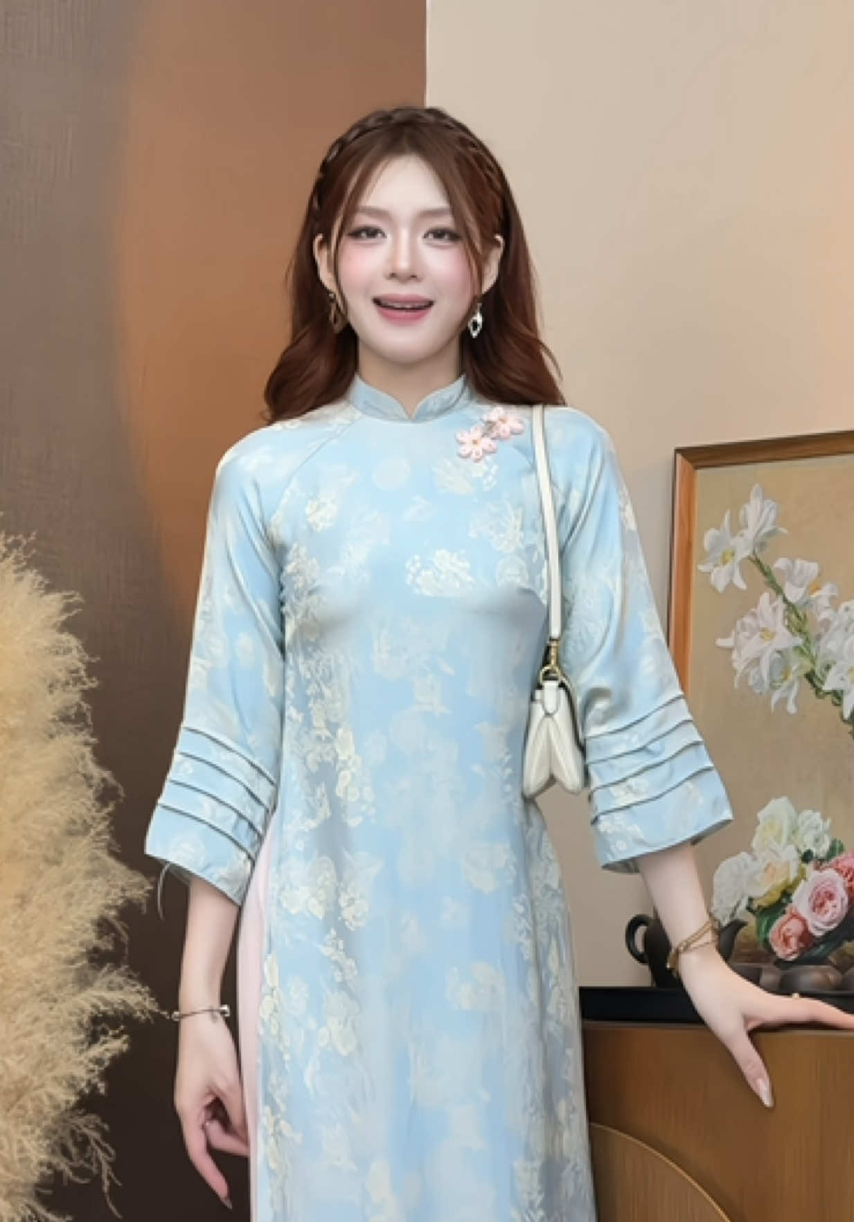 Áo dài phối quá điệu luôn