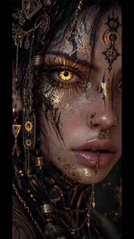 Golden Eye #GoldenEye #MysticalArt #TribalMagic #FantasyPortrait #ShamanGold 