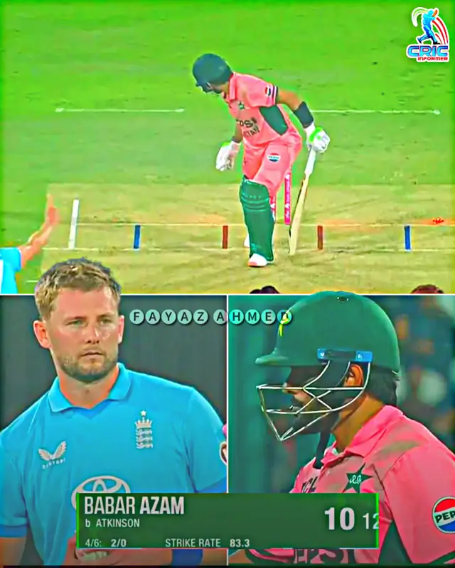 BABAR AZAM CLEAN BOWLED! 😱 Gus Atkinson produces an absolute beauty to dismiss Babar Azam for just 10 runs off 12 balls! 💥 The ball sneaks through the bat-pad gap and crashes into the stumps as England fight back against Pakistan! Image Credit:  Veto App #PAKvsENG #BabarAzam #GusAtkinson