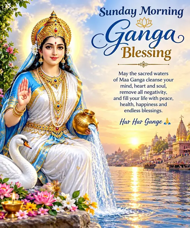 May Maa Ganga bless your Sunday morning with peace, purity, good health, happiness, and prosperity. May she wash away your worries, remove all negativity, and fill your heart with faith, love, and divine light. May your home be blessed, your family protected, and your life filled with countless blessings. 🪷✨ Good Sunday Morning! Har Har Gange! 🙏💙 #JaiMaaGanga #HarHarGange #SundayMorning #Blessings #fypシ゚viral 