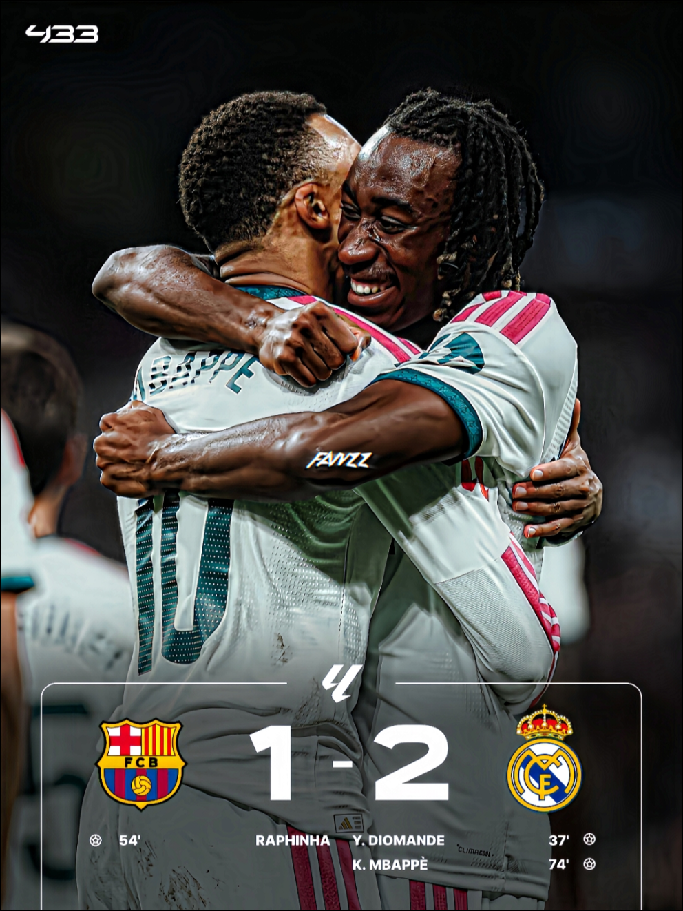 FT: Barcelona vs Real Madrid (1-2) duet Yan Olise dan Diktator Mbappe gacorr wakk 🥵🔥  #yandiomande #mbappe #realmadrid #barcelona #foryoupage 