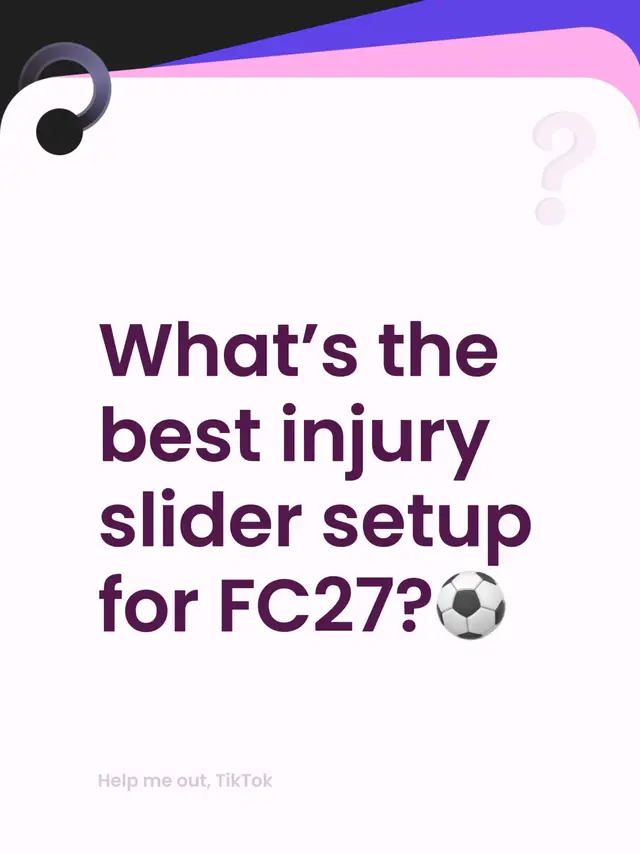 What’s the best injury slider setup for FC27?⚽