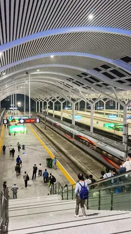 Xuzhou East Railway Station! Two high-speed trains pass each other inside the station at 350 km/h. Amazing sight of China’s fast railway technology 🚄 #ChinaHighSpeedRail #XuzhouEastStation #HighSpeedTrain #ChinaRailway #travelchina 