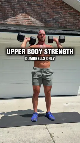 Upper Body Workout With Dumbbells at Home 🔥 Build upper body strength at home with these 5 dumbbell exercises. Try 3–4 sets of each movement: 10 alternating shoulder presses 12 bent-over rows 10 alternating floor presses 10 alternating curls 12 db pullovers Rest 60–90 seconds between sets. #DumbbellWorkout #UpperBodyWorkout #Fitness #HomeWorkout #FitCircuits