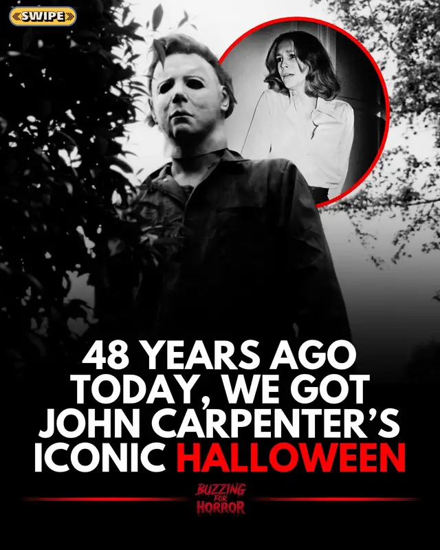 AN ICONIC FILM 🎃 48 years ago today, horror history was made. John Carpenter’s ‘Halloween’ premiered on October 25, 1978, introducing the world to Michael Myers, Laurie Strode, and one of the most influential slashers ever made. With Jamie Lee Curtis delivering an iconic performance, Carpenter’s unforgettable score, and a masked killer who turned ordinary suburban streets into places of pure terror, the film helped set the standard for modern horror. Made on a budget of around $300,000, ‘Halloween’ became a massive success and launched a franchise that continues to haunt audiences nearly five decades later. Some horror movies are classics, but ‘Halloween’ helped define the genre. #Halloween #MichaelMyers #JamieLeeCurtis #JohnCarpenter #HorrorMovies