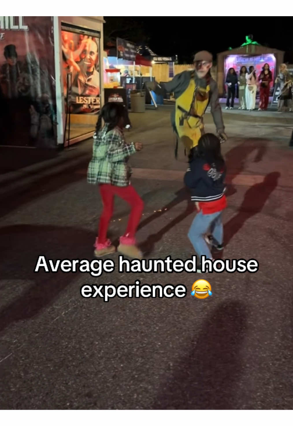 “Not scared.” 😂😭 (@RyneishaDenise) #scary #kids #hauntedhouse #halloween #funny 