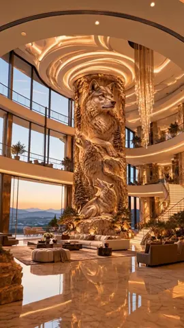🐺 THE MAJESTIC WOLVES | ULTRA-LUXURY INTERIOR DESIGN An extraordinary luxury interior featuring a monumental sculpted column with majestic wolves carved in stunning 3D relief. A breathtaking combination of art, architecture, elegance, and power. This is an exclusive design concept that can be brought to life through professional handcrafted sculptural artistry. #LuxuryInteriorDesign #WolfSculpture #LuxuryArchitecture #3DWallArt #LuxuryHomes