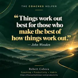 🧠 “Things work out best for those who make the best of how things work out.” John Wooden Adaptability starts when we work with the situation that exists rather than the one we wish existed. 👉 Try this: Rework this week's plan around the constraint you cannot change. 💬 What changed unexpectedly