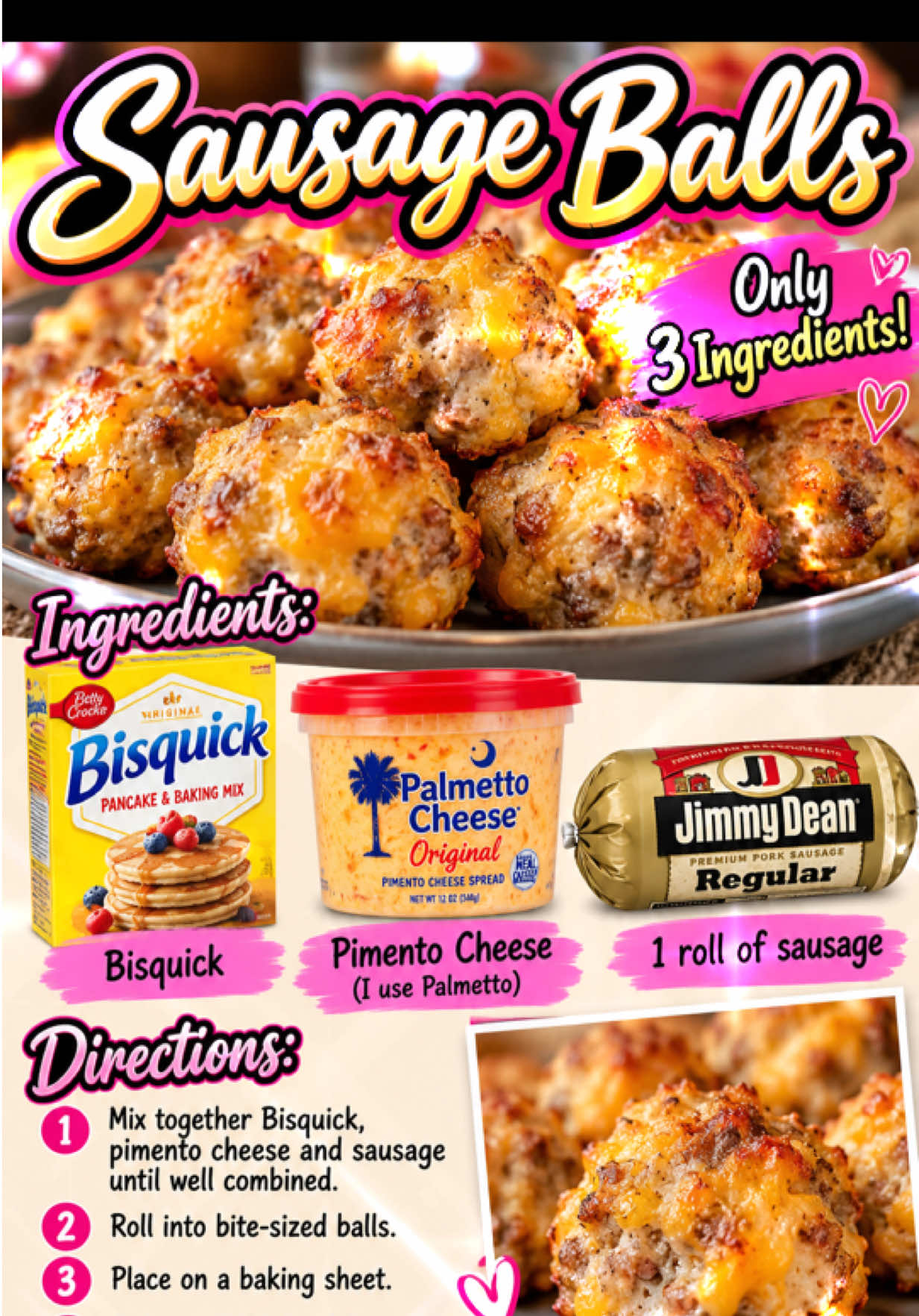 SAUSAGE BALLS #sausage #appetizers #snack #recipes #fyp 