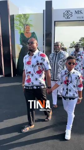 LIVE NOW | The sons and family of Ghanaian actress Vivian Jill Lawrence arrive at the thanksgiving service of the late Mrs. Mabel Intuah to join loved ones in honouring her memory and celebrating her life.  #TinaNewsGh