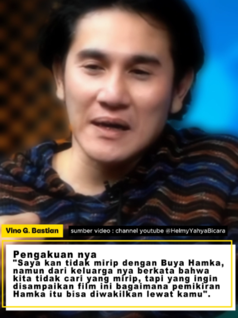 Pengakuan jujur Sang Aktor, Vino G. Bastian  #awalmulahamka #buyahamka #kontenfchamka #vinogbastian #fypシ゚ #biopicmovies #filmclips  Saat mendapatkan tawaran untuk memeran kan film BUYA HAMKA, vino berkata ia kan tidak mirip dengan buya hamka, namun dari pihak keluarga yang andil dalam casting bahwa kita tidak cari yang mirip dengan hamka tetapi pesan dan pemikiran hamka bisa disampaikan lewat karakter kamu. Vino pun sukses memerankan sebagai BUYA HAMKA. Film ini tayang 19 November 2026 dibioskop.