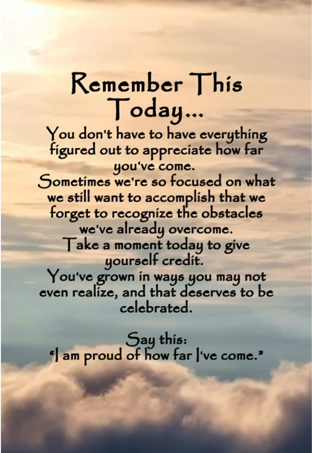 It’s easy to get caught up in everything still waiting to be done and forget to appreciate the progress already made. Take a moment to recognize your growth, the challenges you’ve faced, and the strength it took to keep moving forward. Every step matters, even the ones that went unnoticed. Give yourself credit for how far you’ve come.  #PersonalGrowth #BelieveInYourself #CelebrateYourself #PositiveAffirmations #GrowthMindset  proud of how far Ive come, personal growth journey, celebrate your progress, positive self affirmations, self appreciation, overcoming life challenges, growth mindset motivation, self confidence affirmations, inspirational daily reminders, Powerful Shifts