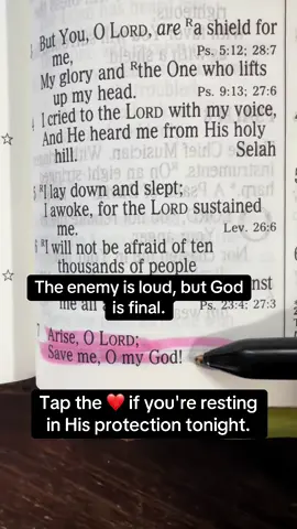 Critics might roar and anxiety might whisper, but Psalm 3:8 settles the matter: Salvation belongs to the Lord. You don't need to carry the weight of winning the day. God has already secured the final block. Rest easy tonight knowing your defense is handled by the Creator of the universe. Tap the if you're resting in His protection tonight.
