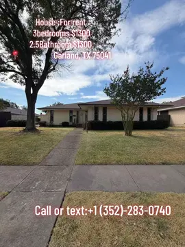 🏡🔥 BEAUTIFUL 3-BEDROOM, 2.5-BATHROOM HOUSE FOR RENT IN GARLAND, TEXAS! 🔑❤️ YOUR NEXT HOME COULD BE WAITING FOR YOU! 📍 Address: 1410 Lexington Dr, Garland, TX 75041 Are you looking for a new place to call home in Garland, Texas? 🏠✨ Searching for a rental with multiple bedrooms and extra bathroom space? This 3-bedroom, 2.5-bathroom house might be worth checking out! 💰 MONTHLY RENT: $1,300 🔑 SECURITY DEPOSIT: $1,300 🏡 PROPERTY DETAILS: 🛏️ 3 Bedrooms 🛁 2.5 Bathrooms 📍 Garland, Texas 75041 💵 Monthly Rent: $1,300 🔐 Security Deposit: $1,300 ❤️ A FRESH START COULD BE CLOSER THAN YOU THINK! Whether you’re planning to relocate, searching for a new place for your household, or simply ready for a change, finding the right home can make all the difference! 🥰🏡 With three bedrooms, you have room to explore different possibilities—whether you need space for family, a guest room, a home office, or a personal space to relax after a long day. The 2.5-bathroom layout is another detail worth considering when searching for a home that fits your needs! ✨🛋️ 🌟 WHY CHECK OUT THIS RENTAL? ✅ 3-bedroom layout ✅ 2.5 bathrooms ✅ Located in Garland, TX ✅ $1,300 monthly rent ✅ $1,300 security deposit 📲 INTERESTED IN THIS PROPERTY? Send a message to ask about current availability, property features, viewing arrangements, and rental application requirements. Make sure to verify the property details and all rental terms before applying. 🚨 KNOW SOMEONE LOOKING FOR A HOUSE IN GARLAND? Tag them in the comments, share this post with friends and family, and save it for later! ❤️🔑 🏡✨ Sometimes, the right move starts with finding the right place. Could this be the next stop in your home search? 📌 LIKE ❤️ | SHARE 🔄 | SAVE 🔖 | FOLLOW FOR MORE RENTAL LISTINGS! #GarlandTX #GarlandTexas #GarlandRentals #GarlandHomes #DallasRentals                    