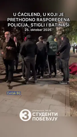 U Ćacilend, u koji je prethodno raspoređena policija, stigli i batinaši #studentipobeđuju #izbori #srbija 