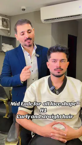 Mid fade best for all face shapes, curly and straight hair #h1 #hone #midfade
