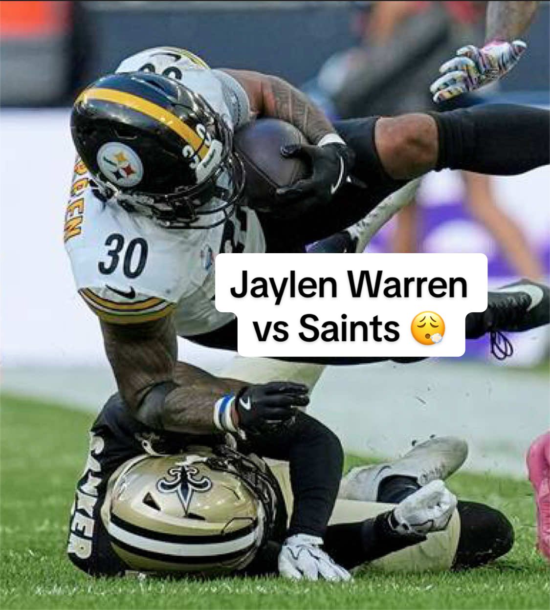 Jaylen Warren vs Saints #jaylenwarren #steelers #saints 