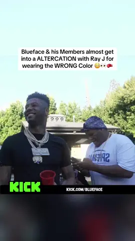 Blueface & his Members almost get into a ALTERCATION with Ray J for wearing the WRONG Color 😳👀🥊#blueface #fyp 