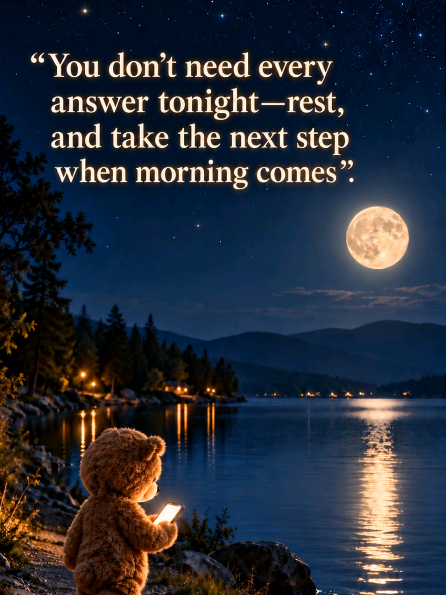 If your mind is racing tonight, pause for a moment. You can rest now and take the next step tomorrow. 🌙🧸 Share this with someone who needs a little peace tonight. #NightTok #PeacefulReminder #TakeABreath #KeepMovingForward #rrb 